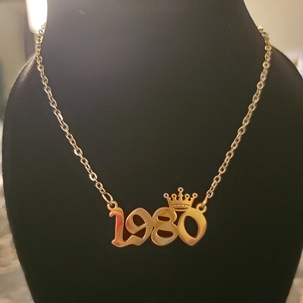 Birth Year 1980 Pendant Necklace 👑
